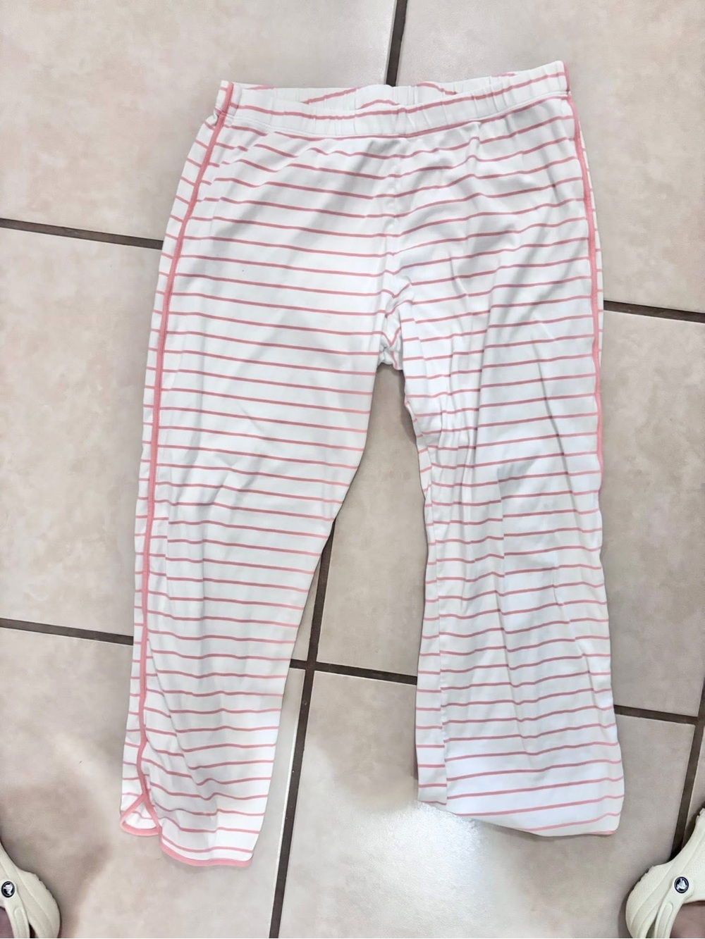 LAKE White and Light Pink Striped Lounge Pants